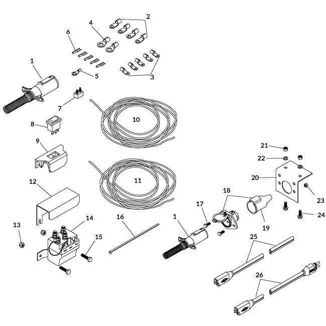 Cab Wiring Kit - 40-Amp - Rocker - 20'